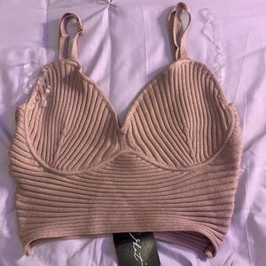 brown / tan crop tank top